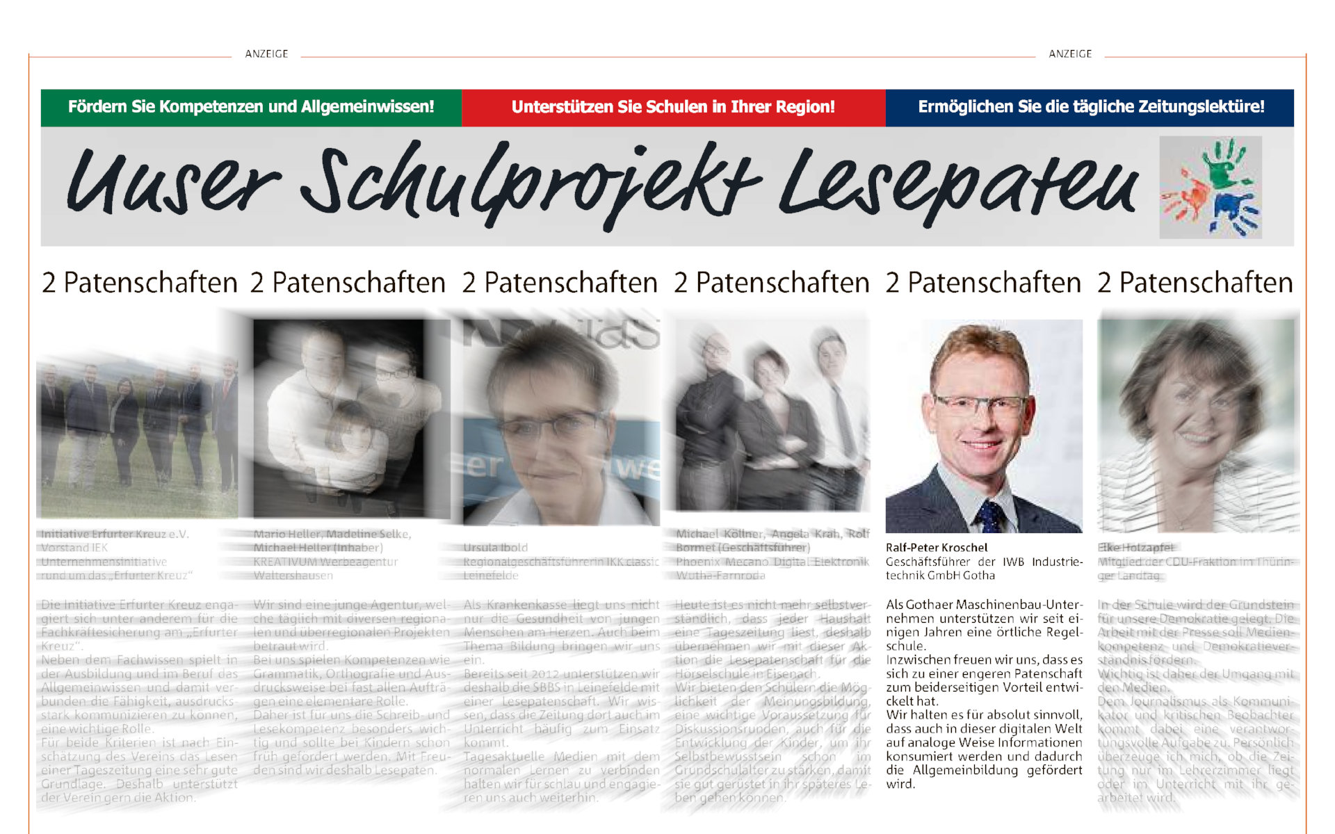 Die IWB setzt Lesepatenschaften fort