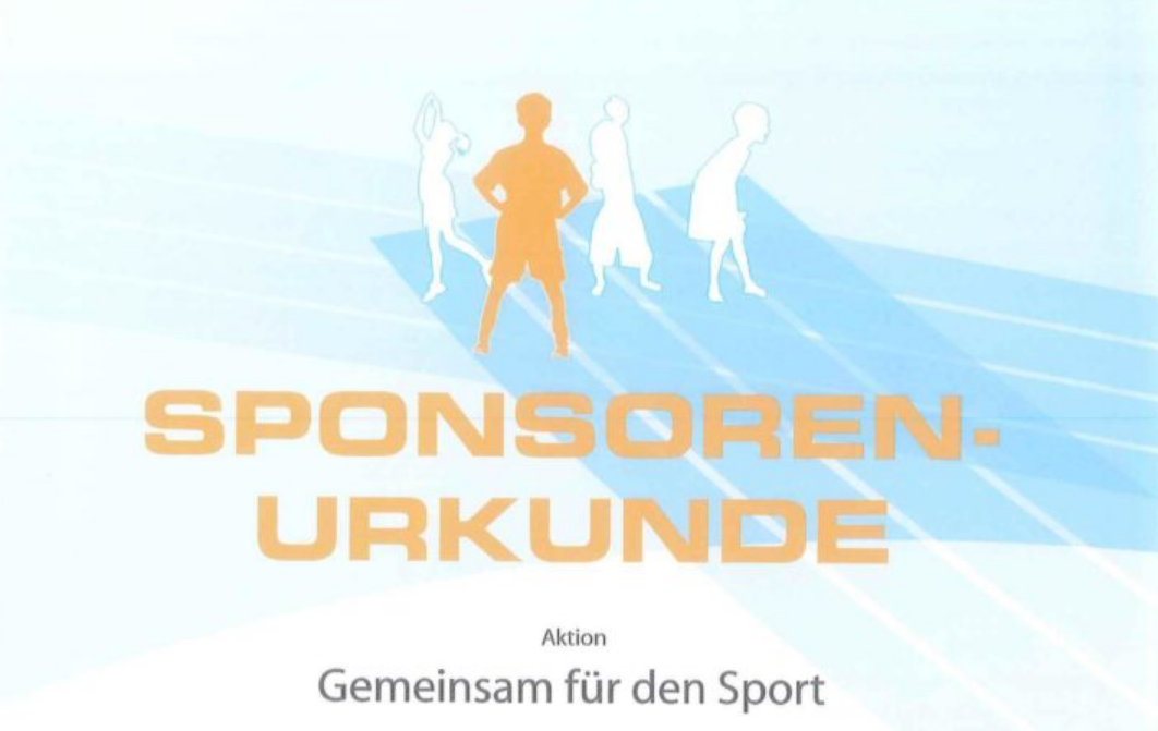 Urkunde: Gemeinsam für den Sport